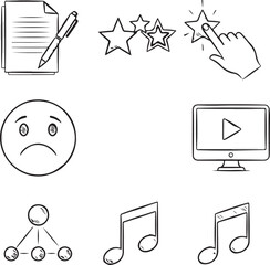 Digital Content and Feedback Icons rating stars