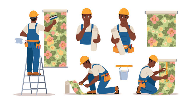 A professional wallpaper installer is installing for a stylish home makeover with vibrant floral designs and expert craftsmanship bringing beauty to your space