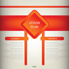 Illustration of lesson plan template design for students.
