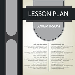 Illustration of lesson plan template design for students.