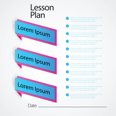 Illustration of lesson plan template design for students.