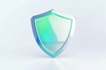 Glossy Transparent Shield with Blue and Green Gradient
