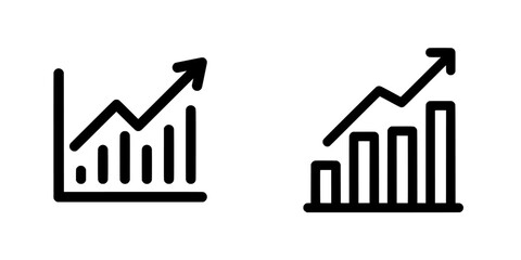 Modern flat design icon featuring a single black line of a growing financial graph symbolizing inflation or high cost of living for use in app ads, web banners, buttons, and ui ux interface elements