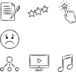 Doodle icons for feedback and communication document