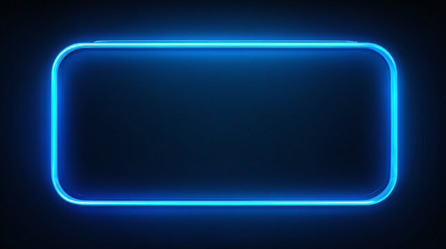 An illuminated rectangular frame with rounded corners, glowing vibrantly