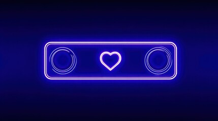 Glowing neon heart icon design with a sleek modern style over dark background
