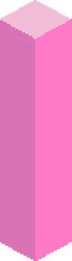 Retro pixel 3D pink cuboid in 90s console palette, isometric geometric shape for pixel digital art, and nostalgic design projects