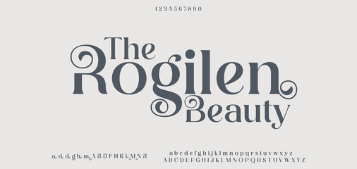 Elegant Modern beauty font alphabet logo. Typography beautiful luxury minimal elegant serif fonts fashion wedding vintage retro logos. vector illustration