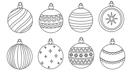 Christmas Ornament Outlines A Set of Festive Designs for Holiday Decorations and Crafts