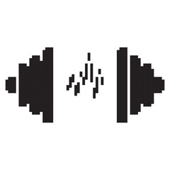 pulse pixel icon, 8-bit. Vector illustration on a white background.