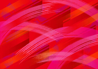 スポーティー　ドットと刷毛の背景　赤