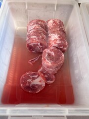 pork chops, vegetable, food, red, fish, pink, market, stack, white