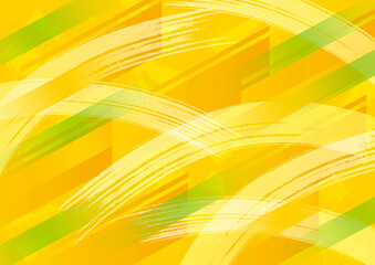 スポーティー　ドットと刷毛の背景　黄色