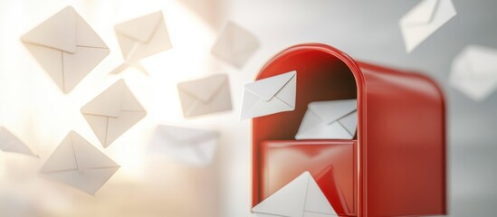 Mailbox overflowing with letters symbolizing communication and correspondence