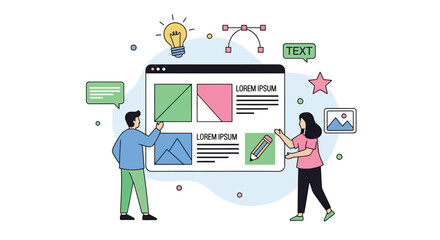 Back to School Collection Students Reading and Learning Illustrations