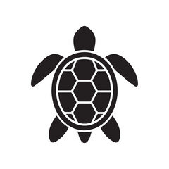 Obraz premium Geometric Turtle Silhouette – Minimal Vector Sea Animal Icon.