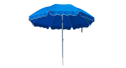 Blue Beach Umbrella with Wavy Edge Canopy for Sunshade and Summer Outdoor Protection