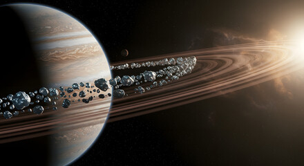 Gas Giant Planet with Rocky Rings