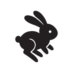 Minimal Rabbit Silhouette in Motion – Elegant Vector Animal Icon.