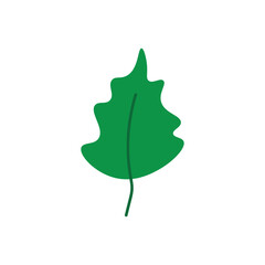 Abstract vector leaf inspired by maple shape in flat green color, perfect for autumn themes, botanical prints, and eco-friendly branding.