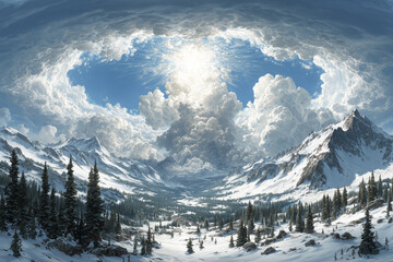 自然風景の中で凍りついた瞬間