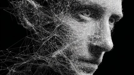 Artificial intelligence creating a realistic human face using neural network technology