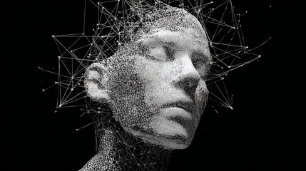 Artificial intelligence generates a lifelike human face using advanced neural network technology