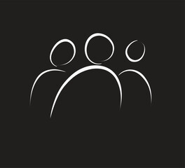 group of people clipart symbol vector illutration.eps