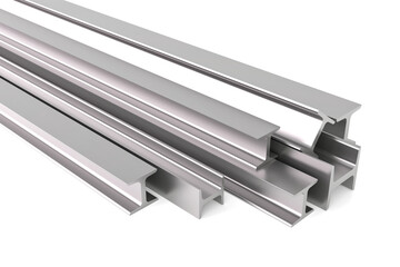 H beam. Metal steel products. steel galvanized. metal industry. 3D rendering.