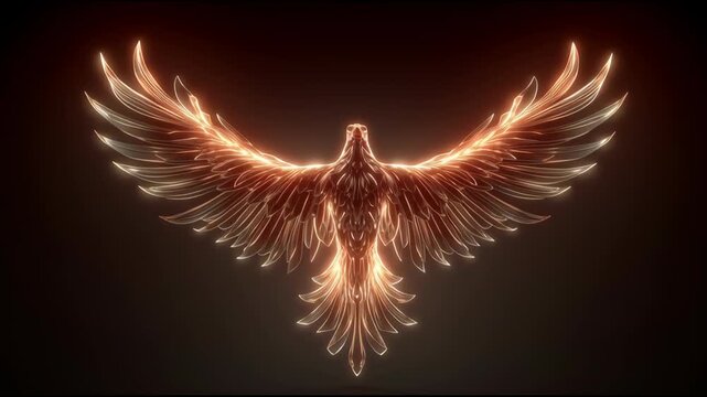 Eternal Ember: A radiant phoenix, its wings spread wide, bursts forth in a dazzling display of fiery energy. The artwork symbolizes rebirth, hope, and the indomitable spirit of rising from ashes.