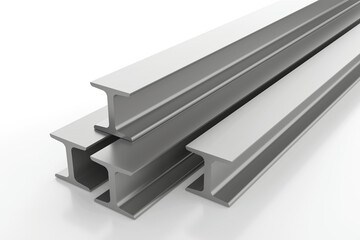 Metal products. H-Beam steel. on white background. 3d illustration.