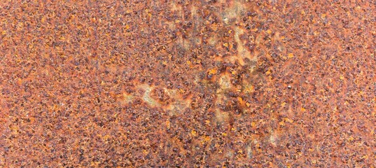 Rusty metal surface shows aged corrosion