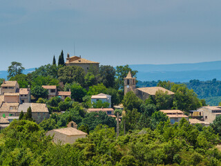 View of Entrevennes village, Provence France