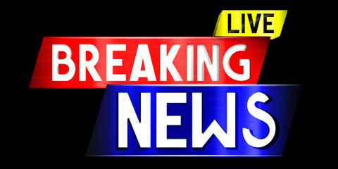 Live breaking news banner - 3D illustration