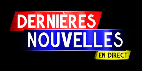 Live breaking news in French banner - 3D illustration
