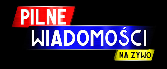 Live breaking news in Polish banner - 3D illustration