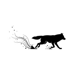 Running Wolf Silhouette Vector Art