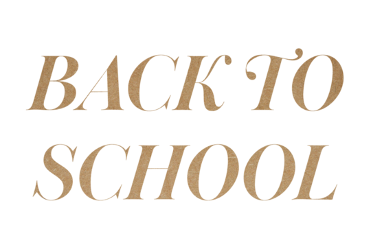 Brown paper cutout typography text back to school isolated on transparent background