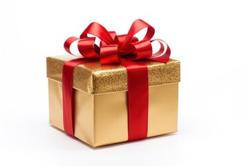 Obraz premium Christmas decolation gift box white background.