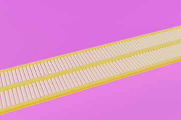 Conveyors line, industry business, Roller conveyor logistic line, 3D rendering.