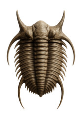 Obraz premium Ceraurus trilobite featuring horn-like spines and a ridged thorax.