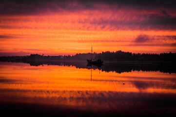 Fototapeta premium Old town of Porvoo, Finland. Beautiful city landscape with idyllic river and old buildings in Porvoo
