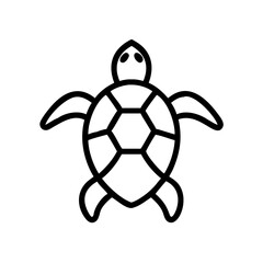 Fototapeta premium Simple line drawing of a turtle viewed from above 