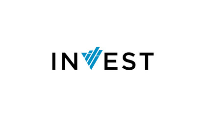 invest financial logo typography design template