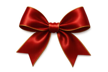 Fototapeta premium Red satin bow adding decorative element to a gift, present, or special celebration, transparent background