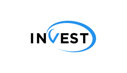invest financial logo typography design template
