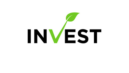 Fototapeta premium invest financial logo typography design template