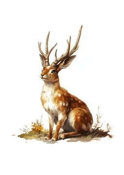 A Jackalope illustration jackalope antlers.