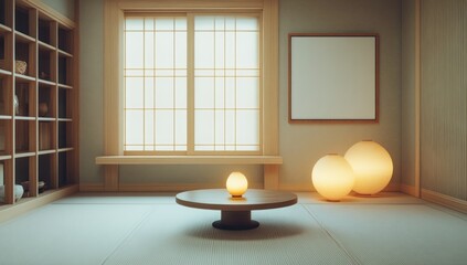 Serene Japanese Interior Design, A Minimalist Aesthetic with Soft Lighting