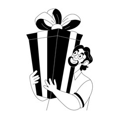 A drawing style illustration representing giant gift